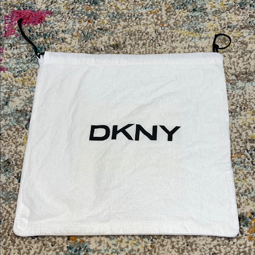 DKNY White Drawstring Bag